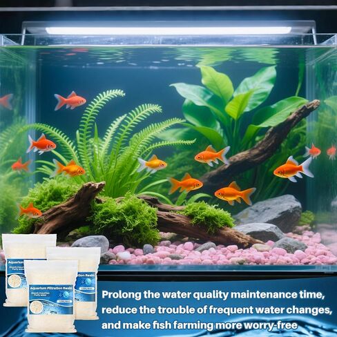 3PCS Aquarium Resin - Organic Filtration Resin Remove Driftwood Tannins,Aquarium Filter Media Bags for Aquarium, Freshwater and Saltwater, Fish Tank,Trutle, Pond in Saudi Arabia