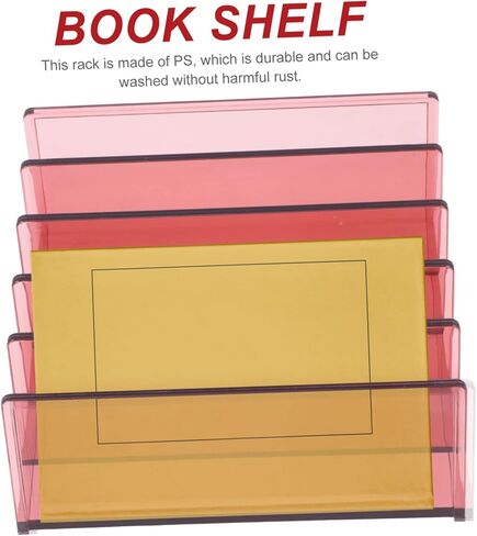 Artibetter متعددة الأغراض شفافة الكتب الرف على رف تخزين الملف للمكتب والمنزل سهل التنظيف لتنظيم الكتب واللوازم in Saudi Arabia
