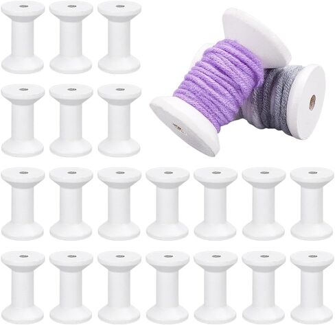 PH PandaHall 30pcs Wood Spools Small Empty Thread Spool White Wire Weaving Bobbins Wooden Sewing Thread Spools 2 inch String Spool Bulk for Embroidery Textile Sewing Machines Arts Crafts Cord in Saudi Arabia