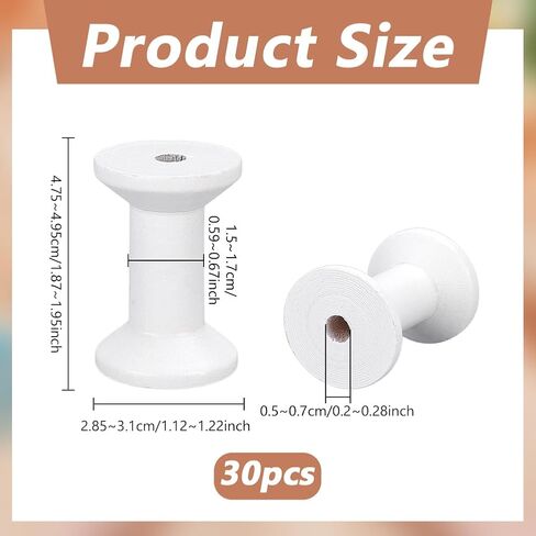 PH PandaHall 30pcs Wood Spools Small Empty Thread Spool White Wire Weaving Bobbins Wooden Sewing Thread Spools 2 inch String Spool Bulk for Embroidery Textile Sewing Machines Arts Crafts Cord in Saudi Arabia