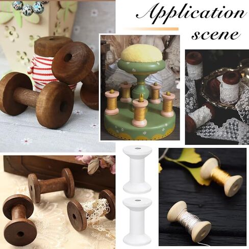 PH PandaHall 30pcs Wood Spools Small Empty Thread Spool White Wire Weaving Bobbins Wooden Sewing Thread Spools 2 inch String Spool Bulk for Embroidery Textile Sewing Machines Arts Crafts Cord in Saudi Arabia