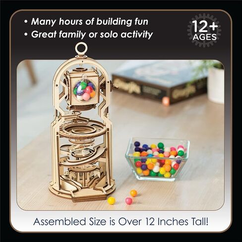 MindWare Gearjits: Gumball Machine Marble Coaster – Wooden 3D Building Puzzle for Teens & Adults – DIY STEM Building Toys for Kids – Fun for Adults Too – Ages 12 and Up in Saudi Arabia