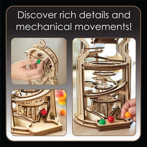MindWare Gearjits: Gumball Machine Marble Coaster – Wooden 3D Building Puzzle for Teens & Adults – DIY STEM Building Toys for Kids – Fun for Adults Too – Ages 12 and Up in Saudi Arabia