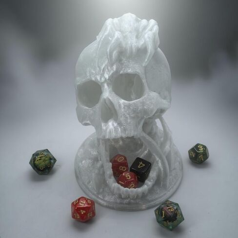 زنزانة برج Skull Dice Tower و Dragons RPG ABLETOP Gameing Game Game D&D (Random 7PCS D20 DICE SET) Crystal in Kuwait
