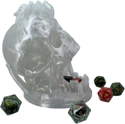 زنزانة برج Skull Dice Tower و Dragons RPG ABLETOP Gameing Game Game D&D (Random 7PCS D20 DICE SET) Crystal in Kuwait