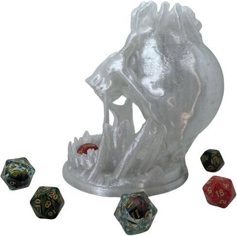 زنزانة برج Skull Dice Tower و Dragons RPG ABLETOP Gameing Game Game D&D (Random 7PCS D20 DICE SET) Crystal in Kuwait