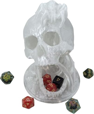 زنزانة برج Skull Dice Tower و Dragons RPG ABLETOP Gameing Game Game D&D (Random 7PCS D20 DICE SET) Crystal in Kuwait