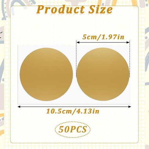 2 Inch Scratch Off Stickers, 50 Pack Scratch Off Cards DIY Self-Adhesive Circle Scratch Off Labels for Making Surprise Reward Cards Lottery Tickets and Raffle Ticket Games Creating (Gold) in Saudi Arabia