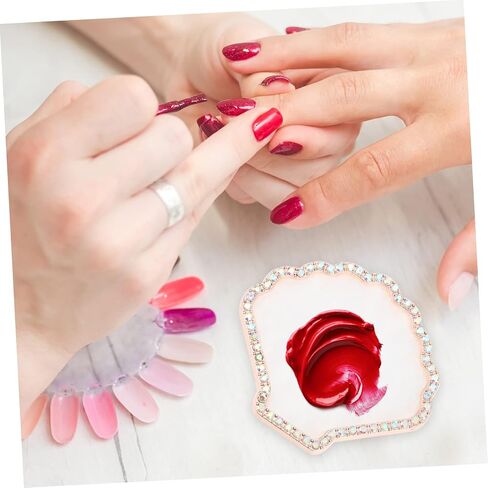 MERRYHAPY Retro Nail Art Display Palette Flower -Piece Mixing Tray for Manicure Tips Suitable for DIY and Salon Use in Saudi Arabia