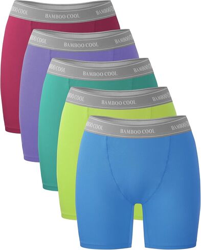 BAMBOO COOL Womens Boxer Briefs Boy Shorts Underwear Soft Stretch Panties for Women, 5-Pack in Kuwait