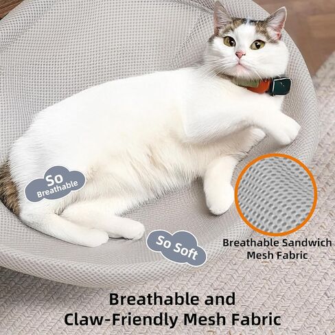 Lilyang Large Cat Desk Bed - Amkenken Cat Hammock ، 19.5 "x15" ، عشية فسيحة ، سرير آمن مع المشابك المزدوجة والإطار الصلب ، يدعم ما يصل إلى 50 رطلاً ، غطاء سرير قابل للانعكاس وقابل للغسل in Kuwait