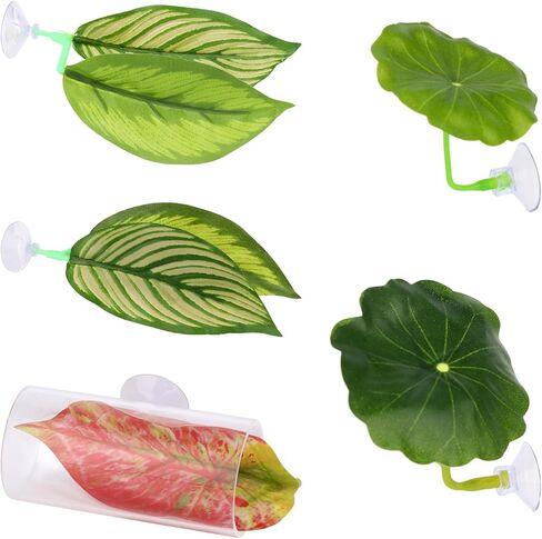 5pcs Betta Hammock Set, Plastic Adjustable Betta Leaf Hammock with Suction Cup & Clear Tube Tunnel Beta Bed Resting Spot Small Fish Toys Aquarium Hideout Beta Fish Tank Decorations Decor Accessories in Saudi Arabia