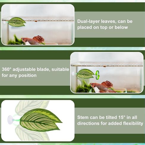 5pcs Betta Hammock Set, Plastic Adjustable Betta Leaf Hammock with Suction Cup & Clear Tube Tunnel Beta Bed Resting Spot Small Fish Toys Aquarium Hideout Beta Fish Tank Decorations Decor Accessories in Saudi Arabia