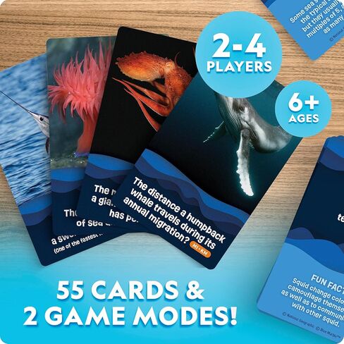 National Geographic Anyone's Guess Ocean Animals Trivia Cards - Kids Trivia Card Game with 55 Jumbo Cards, Animal Games, Kids Trivia Game in Kuwait