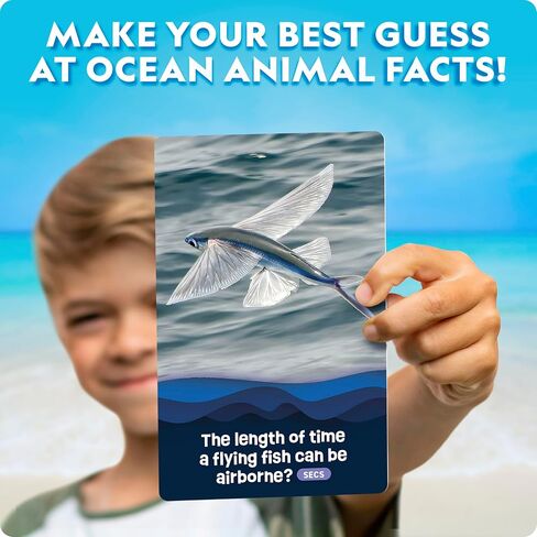 National Geographic Anyone's Guess Ocean Animals Trivia Cards - Kids Trivia Card Game with 55 Jumbo Cards, Animal Games, Kids Trivia Game in Kuwait