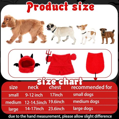 Halloween Dog Costume Devil Plush Hoodie, Funny Pet Puppy Outfit Soft Velvet Dog Clothes Apparel for Halloween Party(Small Size) in Saudi Arabia