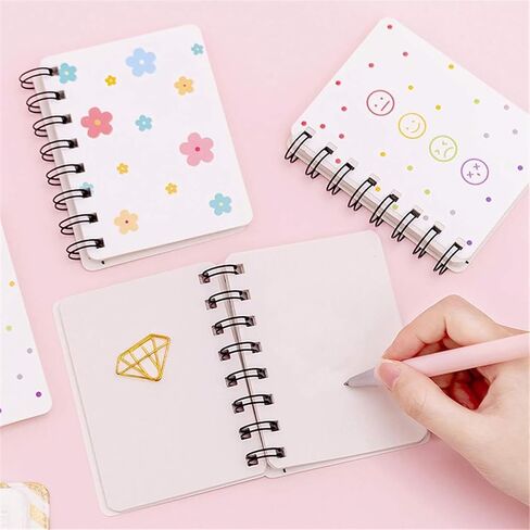 YIHUANYIFA 4pcs Mini Spiral Notebooks Supplies Blank 4.13 x3.14 Inch Hardcover 160 Pages Journals for Work Students Study and Notes (4, White A) in Saudi Arabia