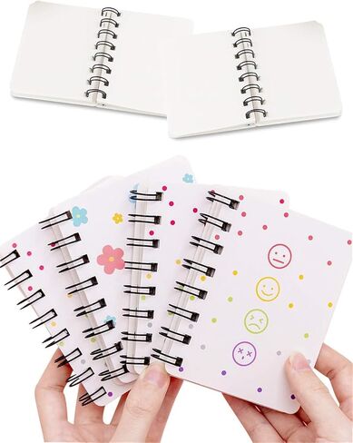 YIHUANYIFA 4pcs Mini Spiral Notebooks Supplies Blank 4.13 x3.14 Inch Hardcover 160 Pages Journals for Work Students Study and Notes (4, White A) in Saudi Arabia