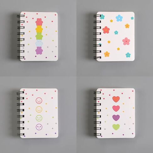 YIHUANYIFA 4pcs Mini Spiral Notebooks Supplies Blank 4.13 x3.14 Inch Hardcover 160 Pages Journals for Work Students Study and Notes (4, White A) in Saudi Arabia