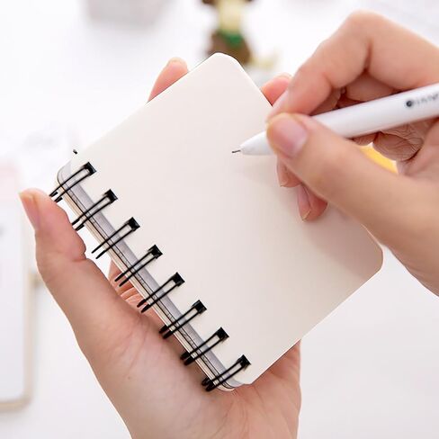 YIHUANYIFA 4pcs Mini Spiral Notebooks Supplies Blank 4.13 x3.14 Inch Hardcover 160 Pages Journals for Work Students Study and Notes (4, White A) in Saudi Arabia