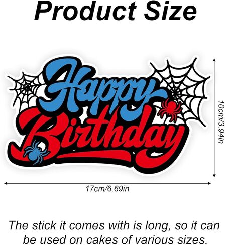ديكور كعكة عيد ميلاد العنكبوت ، كرتون SpiderWeb عيد ميلاد سعيد كب كيك أدوات القبعات العليا للأولاد الأطفال الأزرق والأحمر عنوان أصدقاء تحت عنوان in Saudi Arabia