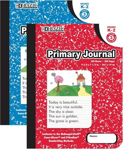 BAZIC Primary Journal Composition Book Marble, 100 Sheet Drawing & Writing Grades K- 2 Notebook Journal Comp Notebooks for Kindergarten School, 48-Pack in Saudi Arabia