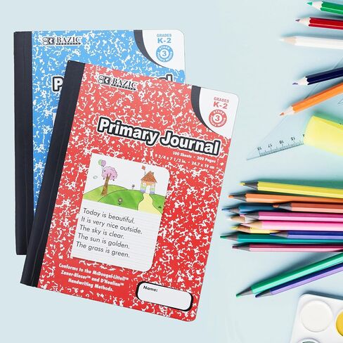 BAZIC Primary Journal Composition Book Marble, 100 Sheet Drawing & Writing Grades K- 2 Notebook Journal Comp Notebooks for Kindergarten School, 48-Pack in Saudi Arabia