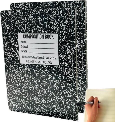 دفتر ملاحظات King Mills Left Handed ، 9.75 '' X 7.5 '' دفاتر الملاحظات اليسرى ، والغطاء الصلب الرخام الأسود اليسرى الدفاتر اليسرى للبالغين والمدرسة ، و 160 صفحة ، تحكم الكلية. 2pk in Kuwait