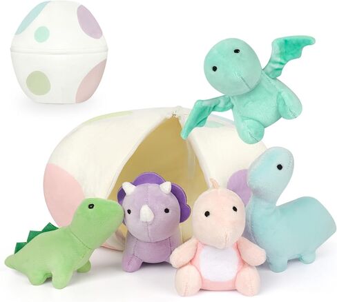 Pink Dinosaur Stuffed Animal, 11.8inch Pink Dinosaur Plush with Baby Dino for Kids, Dino Toy Kawaii Triceratops Cuddle Plush Pillow for Girls Boys, Christmas Birthday Gifts in Saudi Arabia