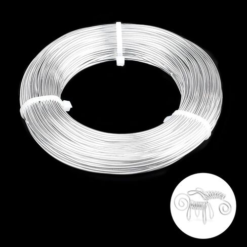 15 Gauge Aluminum Wire, 164FT Anodized Aluminum Wire for Sculpting, Beading Making Bendable Metal Wire for Jewelry Making Crafts Wreath Making Beading Floral(1.5mm,Silver) in Saudi Arabia