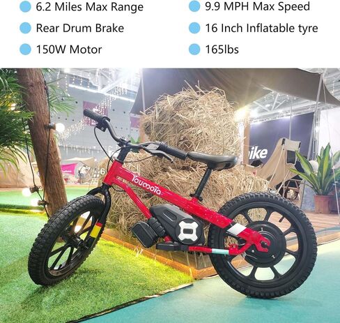 دراجة التوازن الكهربائي KB16 ، Max Speed ​​10 MPH Kids Dirt Bike ، عجلات 16 بوصة ، محرك 24 فولت ، ركوب بالطاقة البطارية على لعبة ، تتراوح أعمارهم بين 4 و 9 سنوات (أحمر) in Kuwait