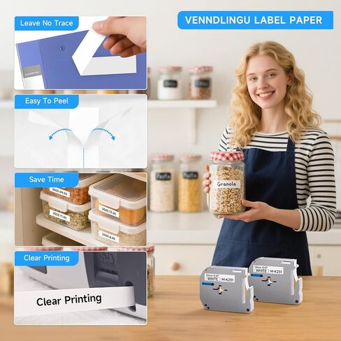متوافق مع شريط Maker Label Maker Maker M-K231 MK231 M231 M ، 12 مم 0.47 "، ل PT-M95 PT-85 PT-90 PT-70BM PT-65 PRINTER in Kuwait