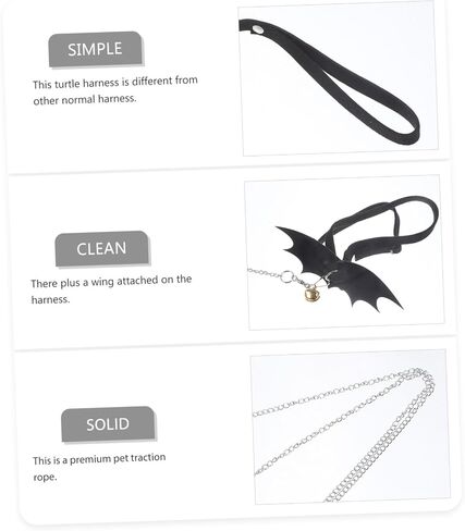 VANZACK Turtle Harness Leash Adjustable Reptile Walking Control Rope for Tortoise Durable Bite Design for Outdoor Adventures Black S in Kuwait