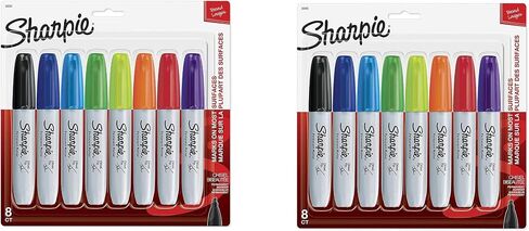 Sharpie 38250pp علامات دائمة ، طرف إزميل ، ألوان متنوعة ، 8 عدادات ، 16 علامة in Saudi Arabia