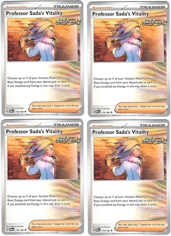 البروفيسور سادا Vitality 170/182 - Paradox Rift - Pokemon Trainer Card Lot X4 - PlaySet in Saudi Arabia