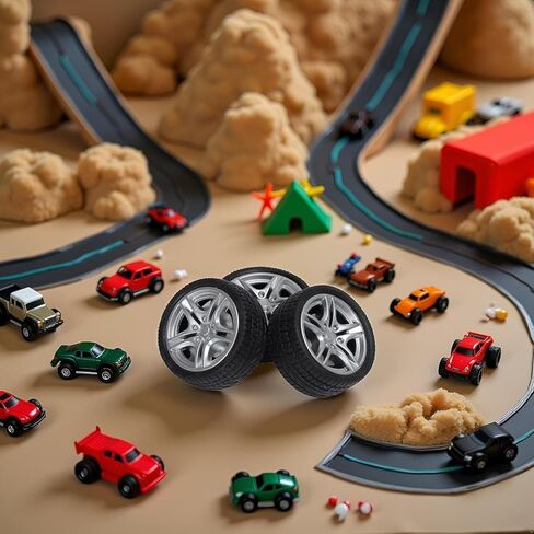 RC Car Rubber Wheel Tires,4 Pcs Black Toy Car Wheel Tires,48mm Simulation Rubber Wheel Tire Toy Model DIY RC Spare Parts Easy Installation Small in Size,Remote and App Controlled Vehicles and Parts in Saudi Arabia