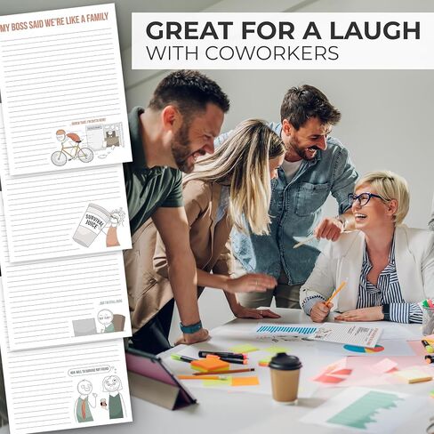 ZICOTO Super Funny Notepads - Hilarious Office Gift for Your Women Coworkers - Set of 4 Office Supplies Memo Pads w/ 4 Assorted Designs, 50 Sheets Each, 4.25" x 5.5" in Kuwait