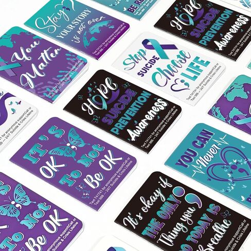 Cinrobiye 24 Pcs Suicide Prevention Awareness Mini Pocket Notebook Bulk Teal Purple Ribbon Motivational Notebook for Suicide Prevention Month Charity Mental Health Care Seminar Party Favors Gifts in Saudi Arabia