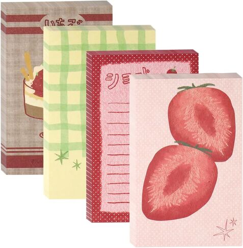 200 Sheets Strawberry M5 Note Pads Kawaii Scrapbook Paper To Do List Notepad 2.63X4.13 IN Cute Notepads Bulk Decorative Paper Strawberries Desserts Grid Note Pad Memo Pad Journaling Office Supplies in Saudi Arabia