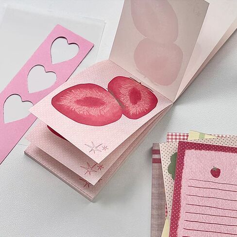 200 Sheets Strawberry M5 Note Pads Kawaii Scrapbook Paper To Do List Notepad 2.63X4.13 IN Cute Notepads Bulk Decorative Paper Strawberries Desserts Grid Note Pad Memo Pad Journaling Office Supplies in Saudi Arabia