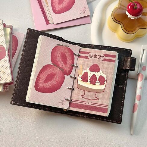 200 Sheets Strawberry M5 Note Pads Kawaii Scrapbook Paper To Do List Notepad 2.63X4.13 IN Cute Notepads Bulk Decorative Paper Strawberries Desserts Grid Note Pad Memo Pad Journaling Office Supplies in Saudi Arabia