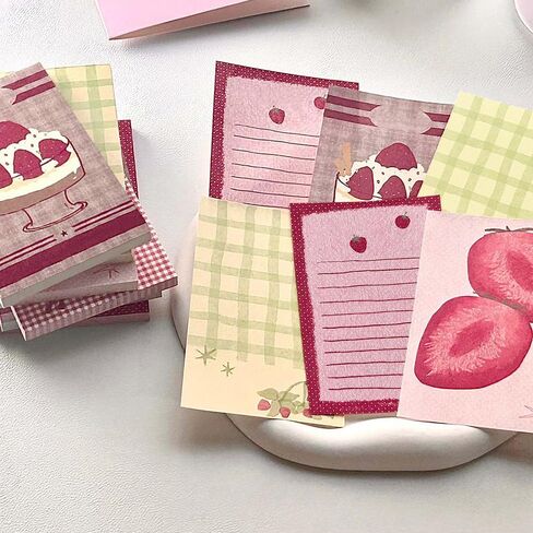 200 Sheets Strawberry M5 Note Pads Kawaii Scrapbook Paper To Do List Notepad 2.63X4.13 IN Cute Notepads Bulk Decorative Paper Strawberries Desserts Grid Note Pad Memo Pad Journaling Office Supplies in Saudi Arabia