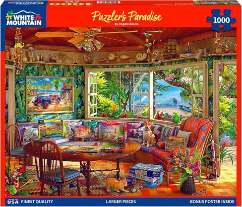White Mountain Poozzler’s Paradise Parmiss 1000 قطعة خمر الألغاز الصيفية للبالغين والعائلات in Saudi Arabia