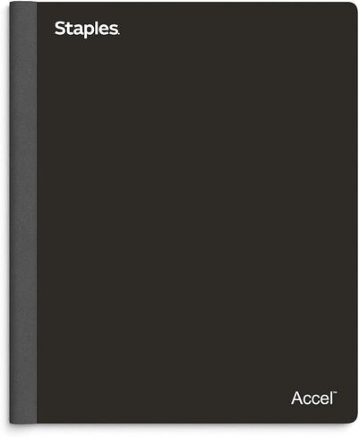 STAPLES Premium 3-Subject Notebook, 8.5" x 11", College Ruled, 150 Sheets, Black Cover in Saudi Arabia