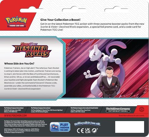 Pokémon TCG: Scarlet & Violet—Destined Rivals 3-Pack Blister – Zebstrika (3 Booster Packs & 1 Foil Promo Card) in Saudi Arabia