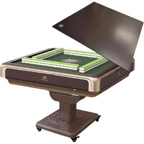 Foldable Ultra-Thin Automatic Mahjong Table with Wheels - Chinese, Filipino and American Style 40mm Numbered Tiles (with Hard Table Cover) in Saudi Arabia