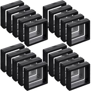 60 Pcs 3D Floating Display Case, Coin Display Case Black, 2.8 x 2.8 x 0.8 Inch Coin Frame Display-Holder Stands 3D Floating Jewelry Frame for Jewelry Shells Specimen Pins in Saudi Arabia