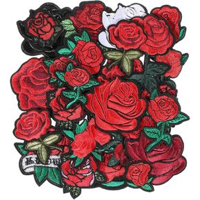 28 PCS Rose Iron on Patches Flower Patches Patches Beautificed Setring Servique Seleing Patch for Hats Clothing T-Shirtpacks Juels Juplics Decorations in Kuwait