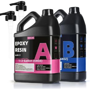 1 Gallon Crystal Clear Epoxy Resin Kit,1:1 Volume Ratio, High Gloss Finish, UV Resistant, Fast Cure, Ideal for Art, Jewelry, Crafting, Tumblers & More - Includes Resin & Hardener in Saudi Arabia