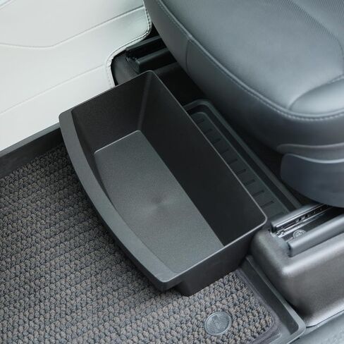 Jawjut Tesla Model Y Accessories Front Under Seat Storage Organizer, Felt-Textured Hidden Storage Tray Box in Saudi Arabia